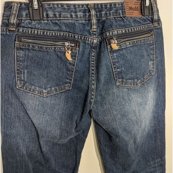Mudd Women's Jean Blue Lightly Distressed Low Rise Buttons Y2K 90s Size 7 - Picture 7 of 12